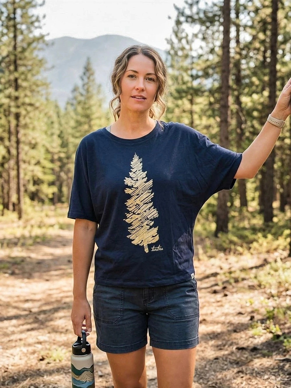 3/$60 tentree Tree Circle Tee Graphic Short Sleeve in Blue Size Medium